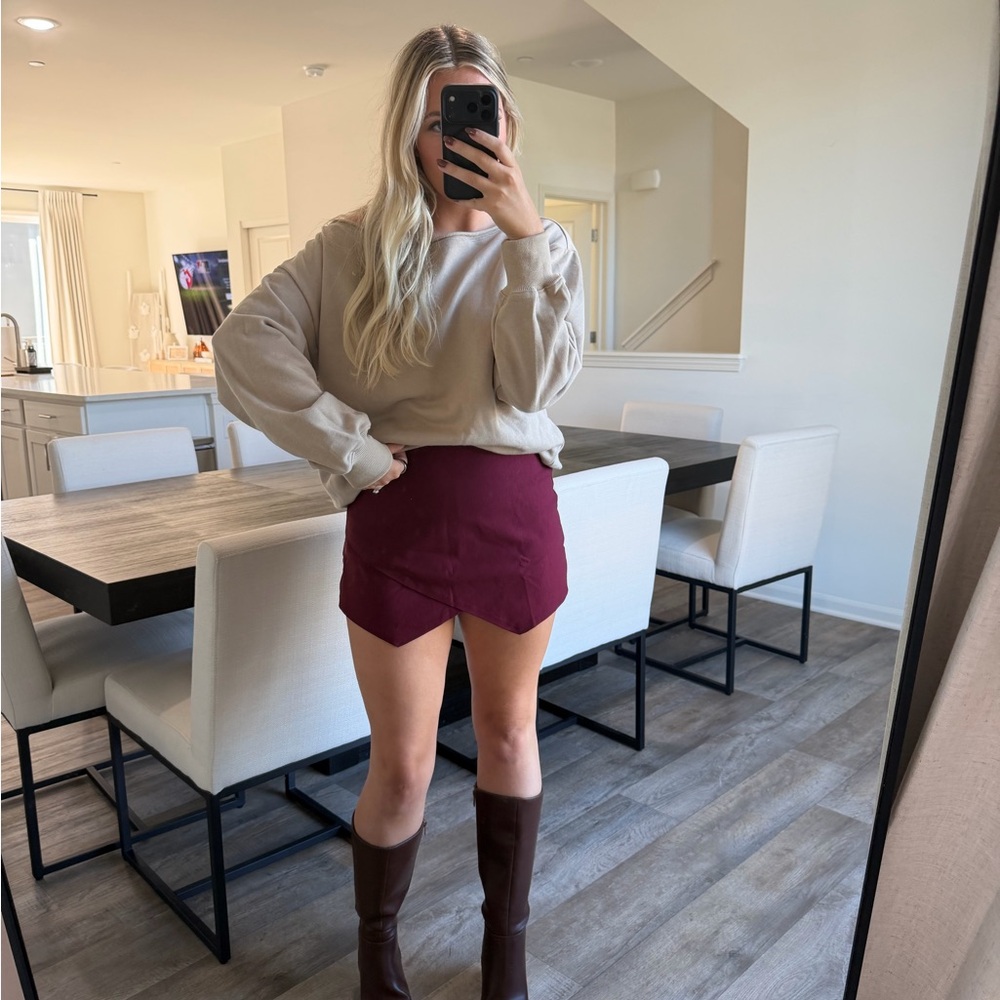 One arrival Burgundy envelope skort